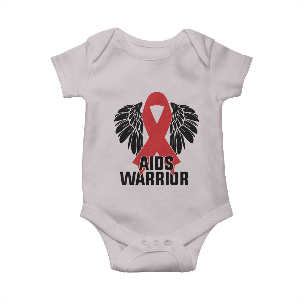 Aids Warrior Baby Onesie Red Ribbon HIV Awareness Gift TS12 Ice Gray Print Your Wear