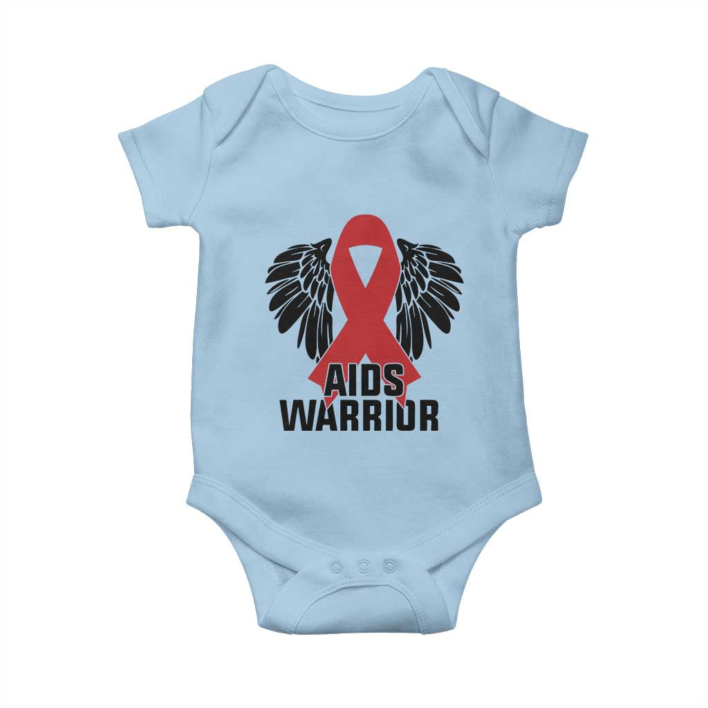 Aids Warrior Baby Onesie Red Ribbon HIV Awareness Gift TS12 Light Blue Print Your Wear