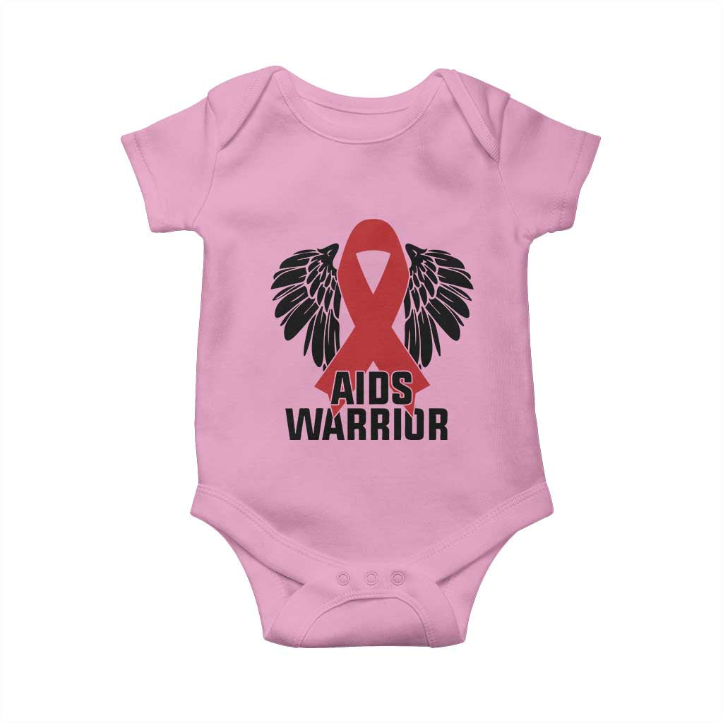 Aids Warrior Baby Onesie Red Ribbon HIV Awareness Gift TS12 Light Pink Print Your Wear