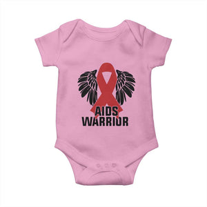 Aids Warrior Baby Onesie Red Ribbon HIV Awareness Gift TS12 Light Pink Print Your Wear