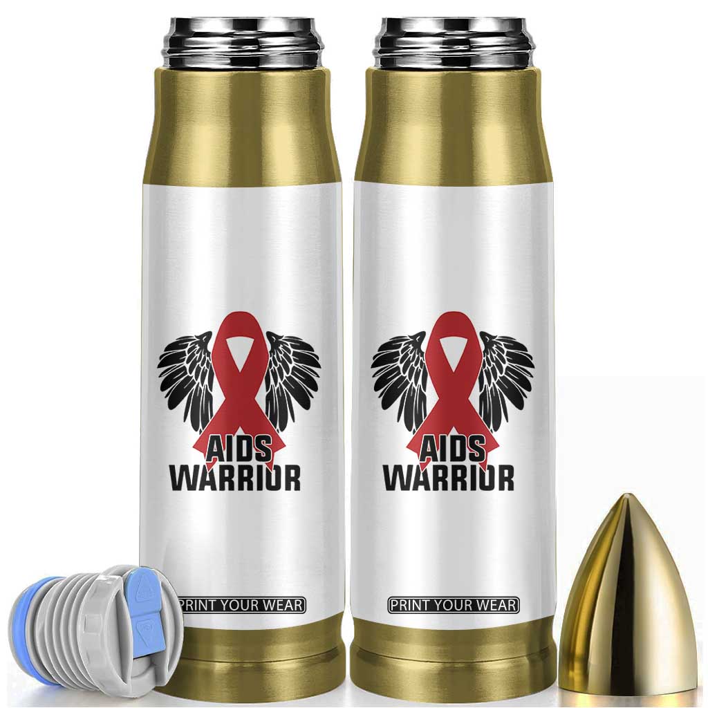 Aids Warrior Bullet Tumbler Red Ribbon HIV Awareness Gift TS12 White Print Your Wear