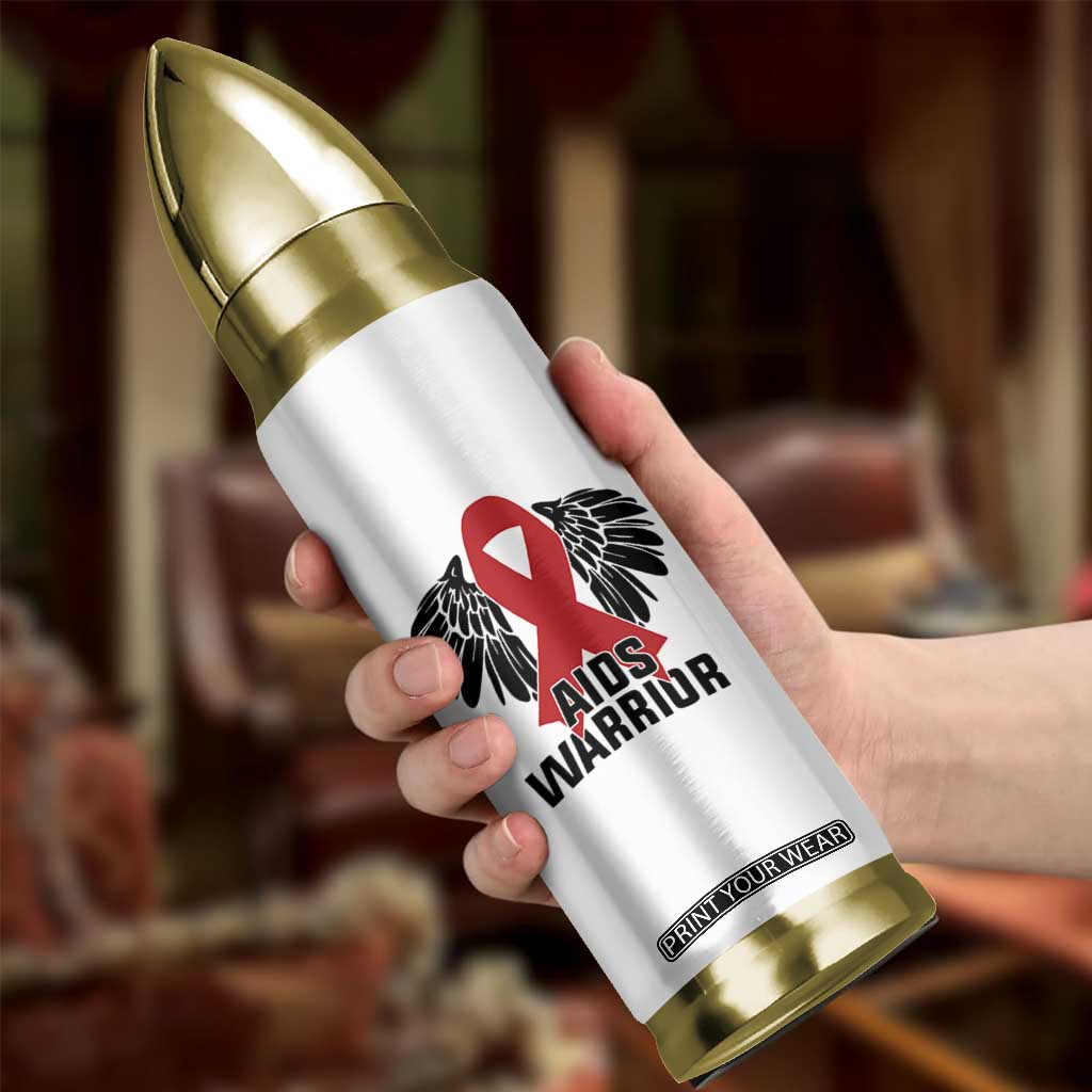 Aids Warrior Bullet Tumbler Red Ribbon HIV Awareness Gift TS12 Print Your Wear