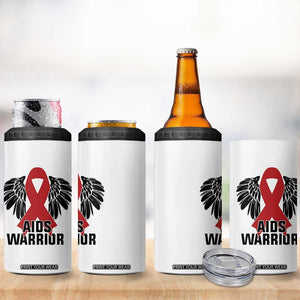 Aids Warrior 4 in 1 Can Cooler Tumbler Red Ribbon HIV Awareness Gift TS12 Print Your Wear