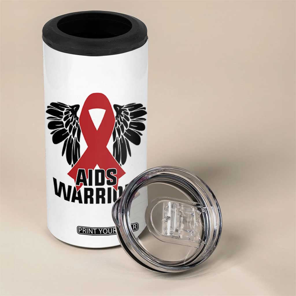 Aids Warrior 4 in 1 Can Cooler Tumbler Red Ribbon HIV Awareness Gift TS12 Print Your Wear