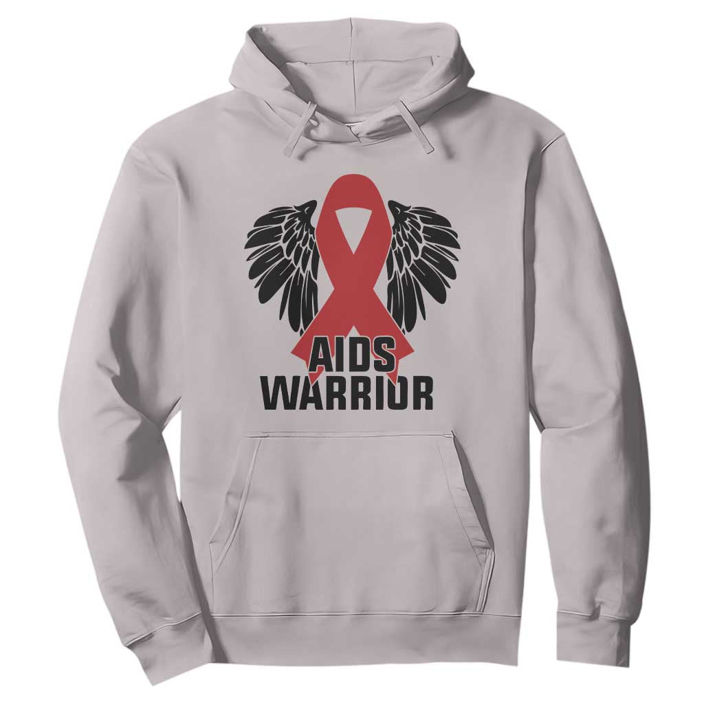 Aids Warrior Hoodie Red Ribbon HIV Awareness Gift TS12 Ice Gray Print Your Wear