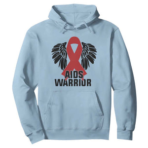 Aids Warrior Hoodie Red Ribbon HIV Awareness Gift TS12 Light Blue Print Your Wear