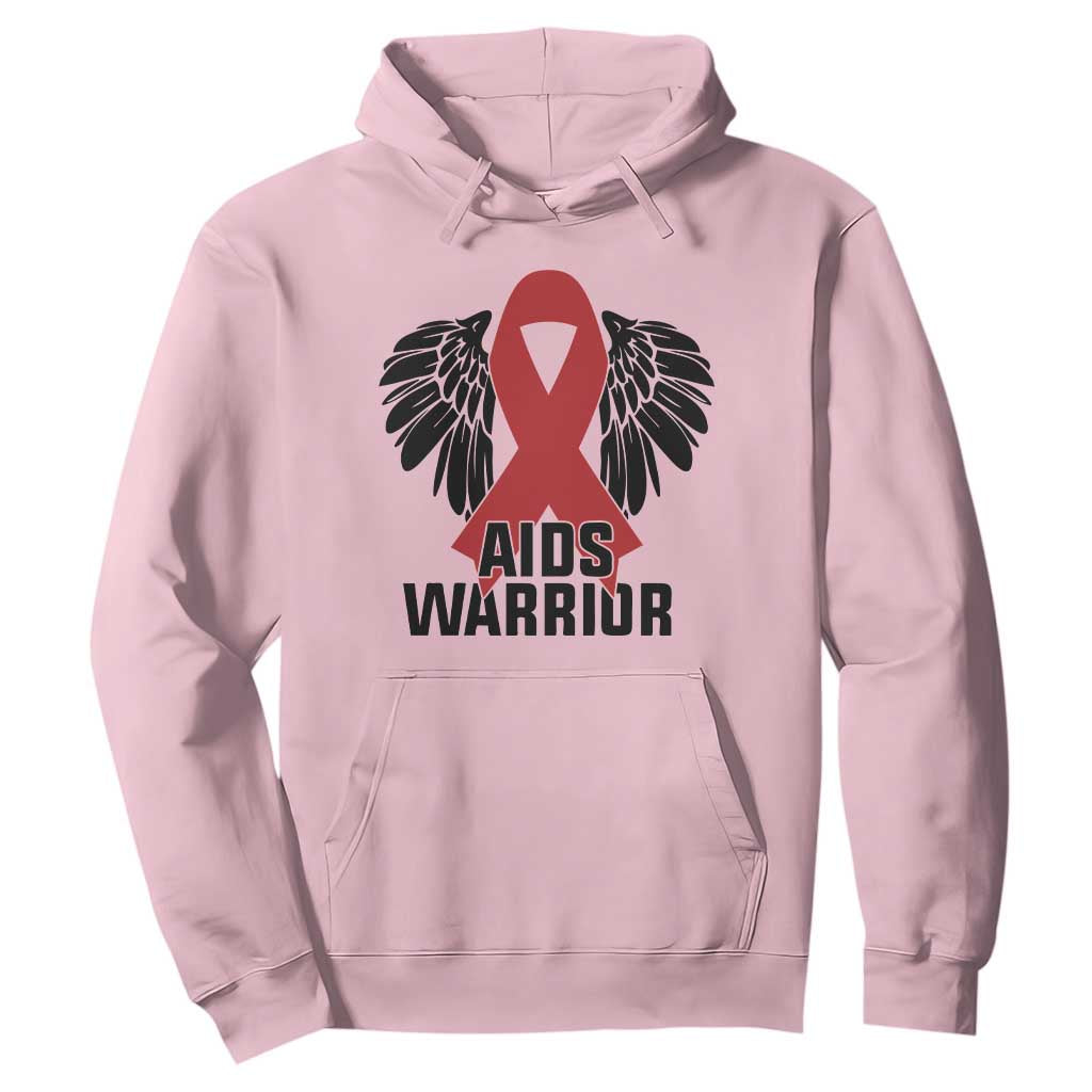 Aids Warrior Hoodie Red Ribbon HIV Awareness Gift TS12 Light Pink Print Your Wear