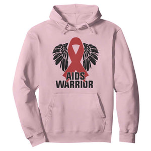 Aids Warrior Hoodie Red Ribbon HIV Awareness Gift TS12 Light Pink Print Your Wear