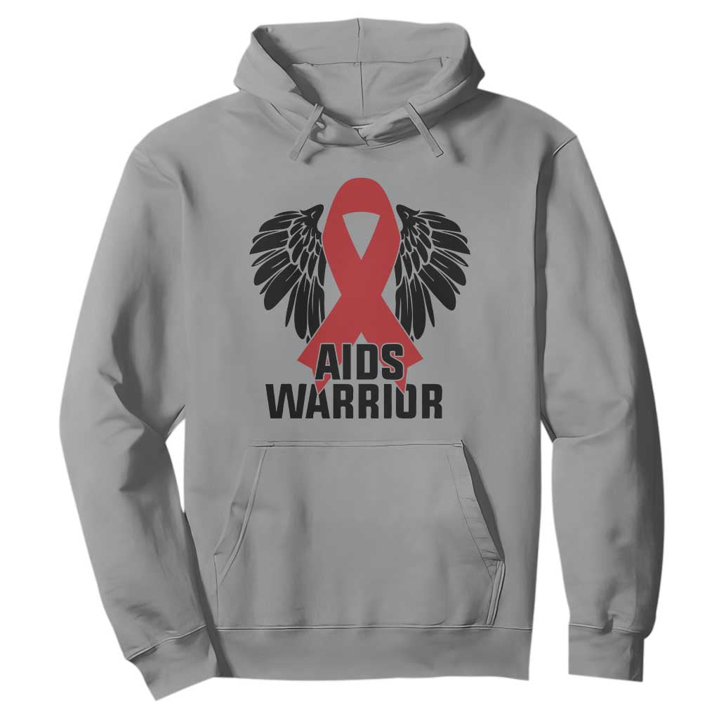 Aids Warrior Hoodie Red Ribbon HIV Awareness Gift TS12 Sport Gray Print Your Wear