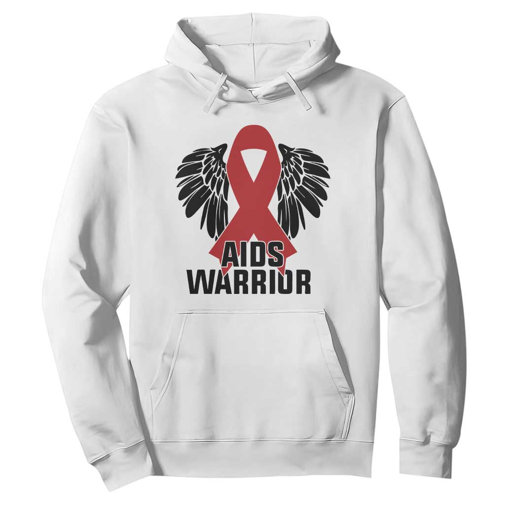 Aids Warrior Hoodie Red Ribbon HIV Awareness Gift TS12 White Print Your Wear