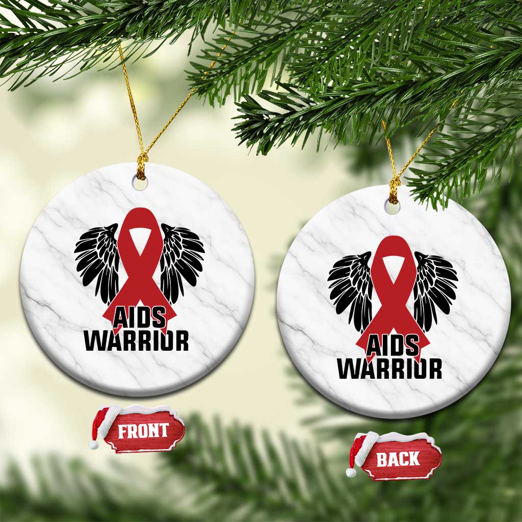 Aids Warrior Ceramic Ornament Red Ribbon HIV Awareness Gift TS12 1pc White Marble Print Your Wear