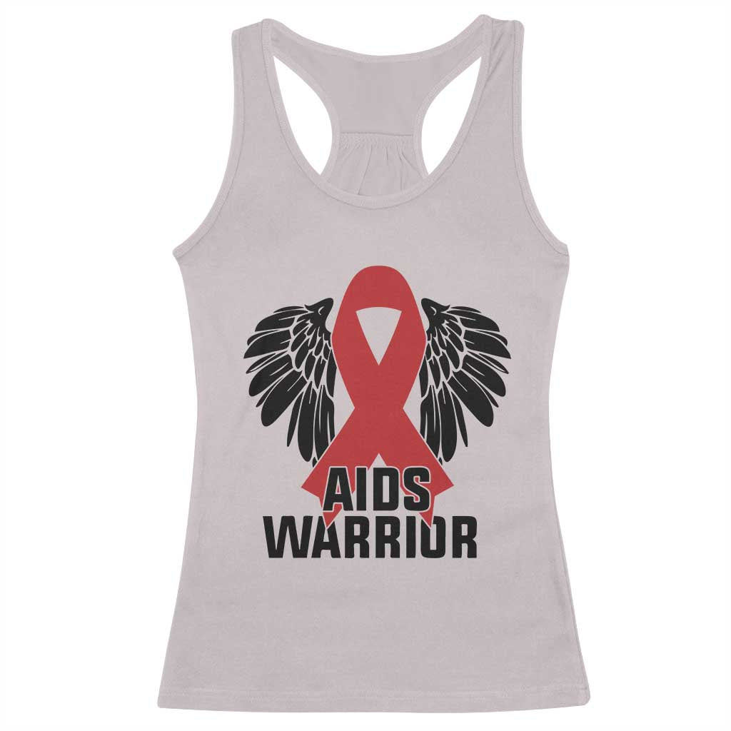 Aids Warrior Racerback Tank Top Red Ribbon HIV Awareness Gift TS12 Ice Gray Print Your Wear