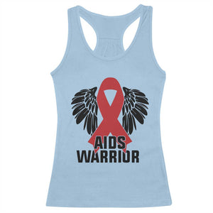 Aids Warrior Racerback Tank Top Red Ribbon HIV Awareness Gift TS12 Light Blue Print Your Wear