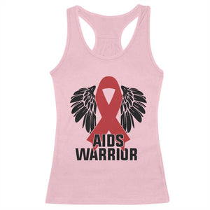 Aids Warrior Racerback Tank Top Red Ribbon HIV Awareness Gift TS12 Light Pink Print Your Wear