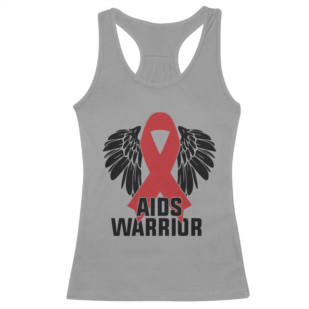 Aids Warrior Racerback Tank Top Red Ribbon HIV Awareness Gift TS12 Sport Gray Print Your Wear