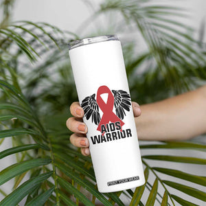 Aids Warrior Skinny Tumbler Red Ribbon HIV Awareness Gift TS12 Print Your Wear