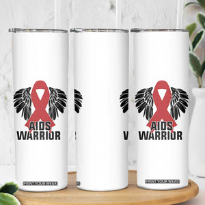 Aids Warrior Skinny Tumbler Red Ribbon HIV Awareness Gift TS12 Print Your Wear