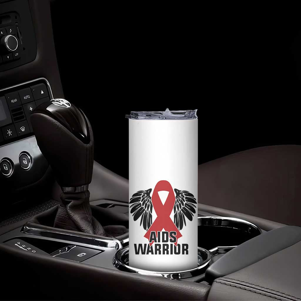 Aids Warrior Skinny Tumbler Red Ribbon HIV Awareness Gift TS12 Print Your Wear