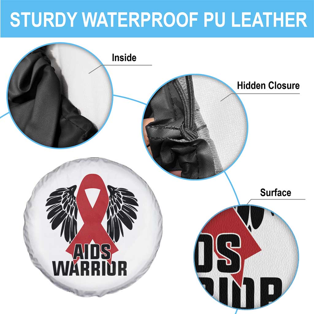 Aids Warrior Spare Tire Cover Red Ribbon HIV Awareness Gift TS12 Print Your Wear