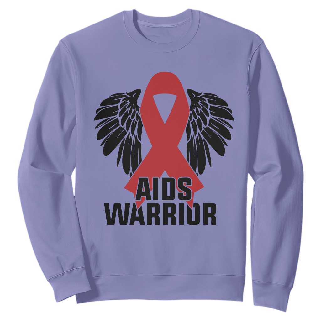 Aids Warrior Sweatshirt Red Ribbon HIV Awareness Gift TS12 Violet Print Your Wear