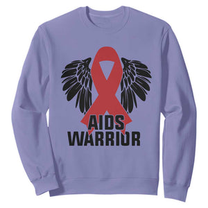 Aids Warrior Sweatshirt Red Ribbon HIV Awareness Gift TS12 Violet Print Your Wear