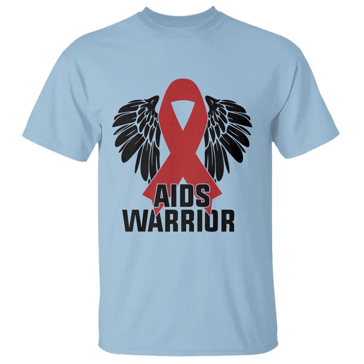 Aids Warrior T Shirt Red Ribbon HIV Awareness Gift TS12 Light Blue Print Your Wear