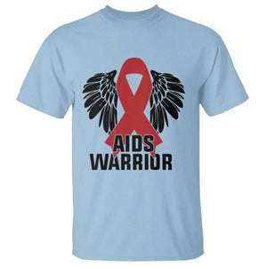 Aids Warrior T Shirt Red Ribbon HIV Awareness Gift TS12 Light Blue Print Your Wear