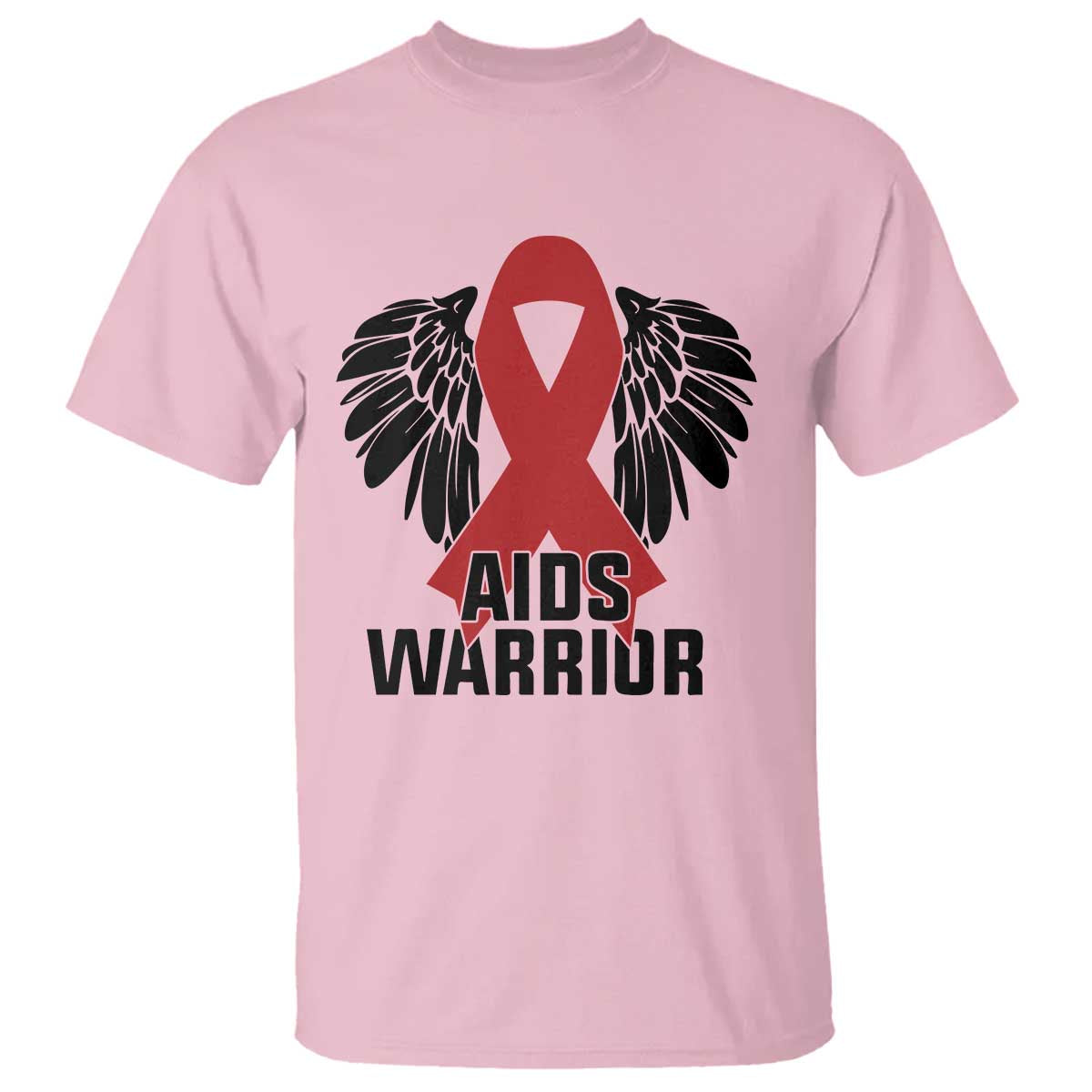 Aids Warrior T Shirt Red Ribbon HIV Awareness Gift TS12 Light Pink Print Your Wear