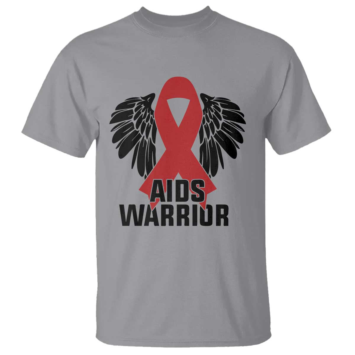 Aids Warrior T Shirt Red Ribbon HIV Awareness Gift TS12 Sport Gray Print Your Wear