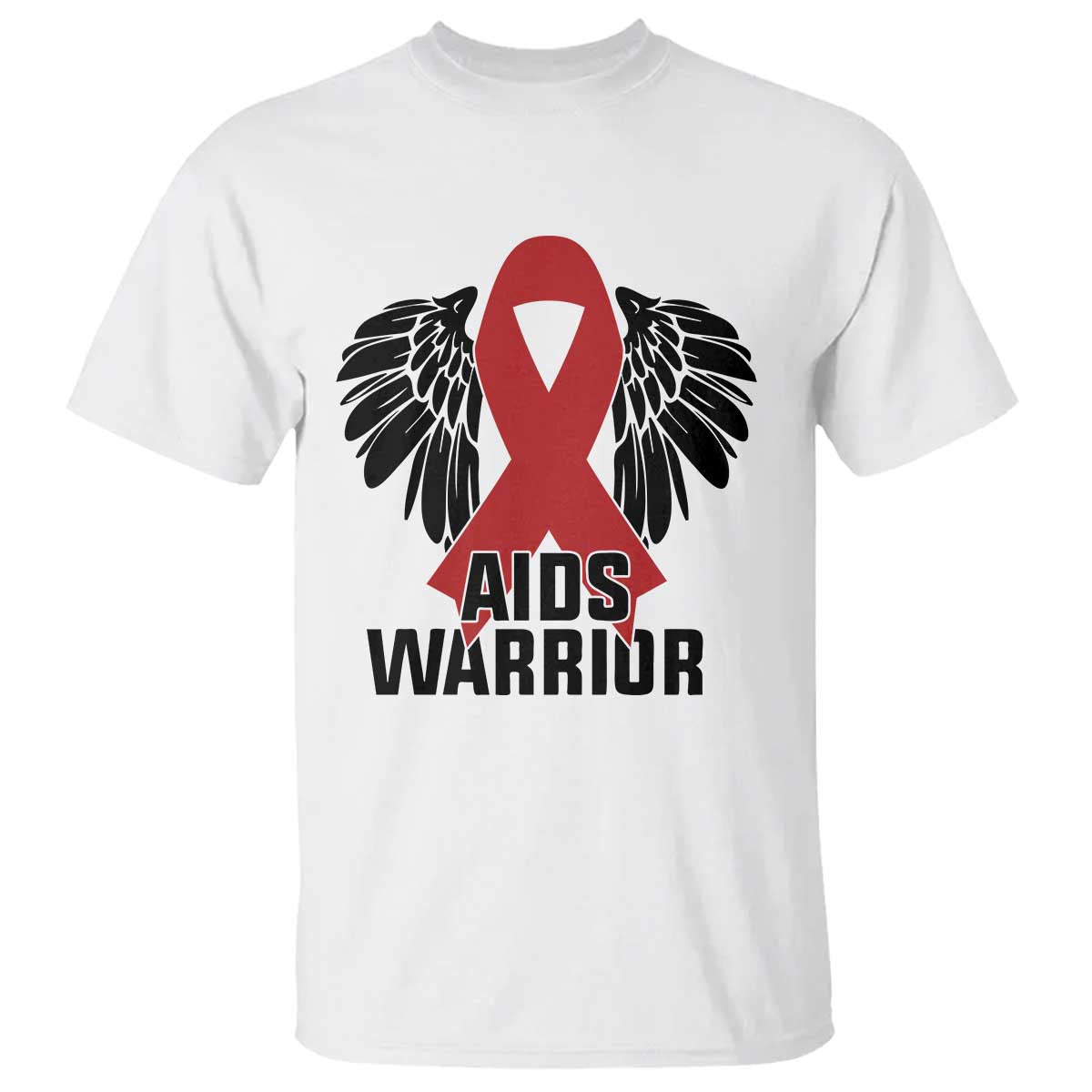 Aids Warrior T Shirt Red Ribbon HIV Awareness Gift TS12 White Print Your Wear