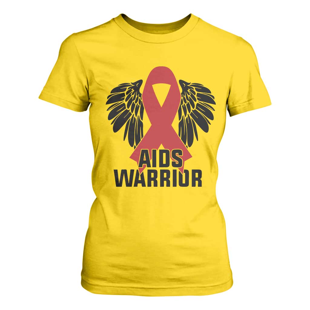 Aids Warrior T Shirt For Women Red Ribbon HIV Awareness Gift TS12 Daisy Print Your Wear