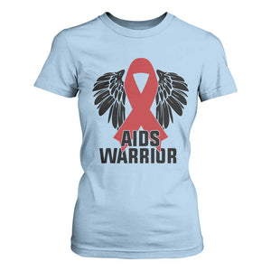 Aids Warrior T Shirt For Women Red Ribbon HIV Awareness Gift TS12 Light Blue Print Your Wear