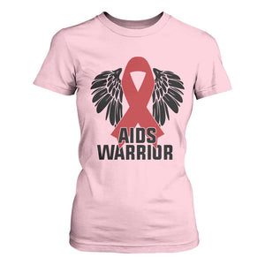 Aids Warrior T Shirt For Women Red Ribbon HIV Awareness Gift TS12 Light Pink Print Your Wear