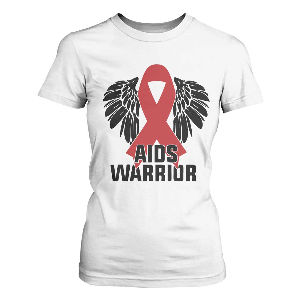 Aids Warrior T Shirt For Women Red Ribbon HIV Awareness Gift TS12 White Print Your Wear