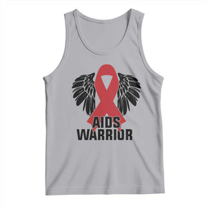 Aids Warrior Tank Top Red Ribbon HIV Awareness Gift TS12 Athletic Heather Print Your Wear