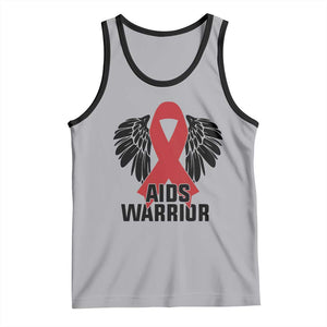 Aids Warrior Tank Top Red Ribbon HIV Awareness Gift TS12 Athletic Heather Black Print Your Wear
