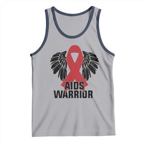 Aids Warrior Tank Top Red Ribbon HIV Awareness Gift TS12 Athletic Heather Navy Print Your Wear