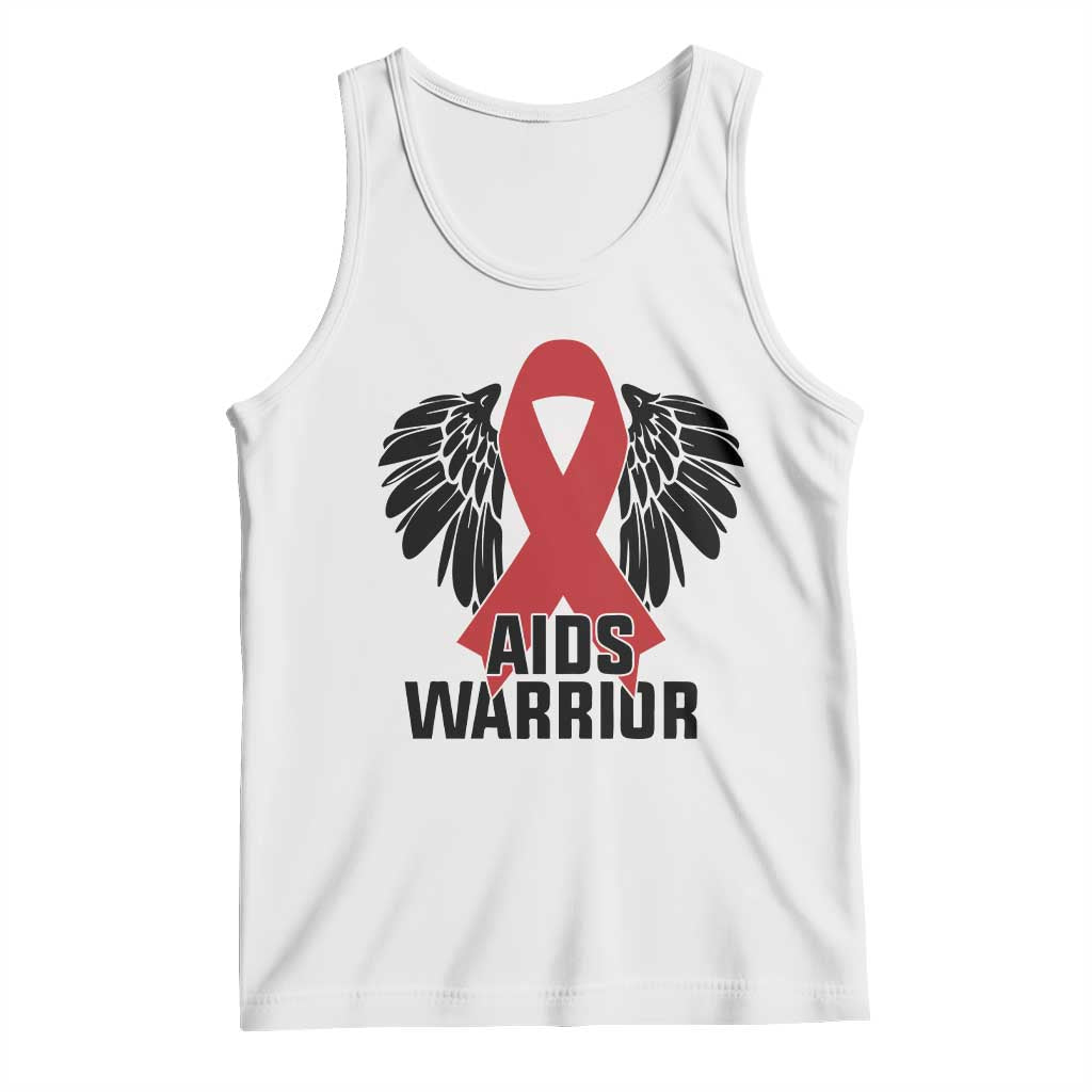 Aids Warrior Tank Top Red Ribbon HIV Awareness Gift TS12 White Print Your Wear