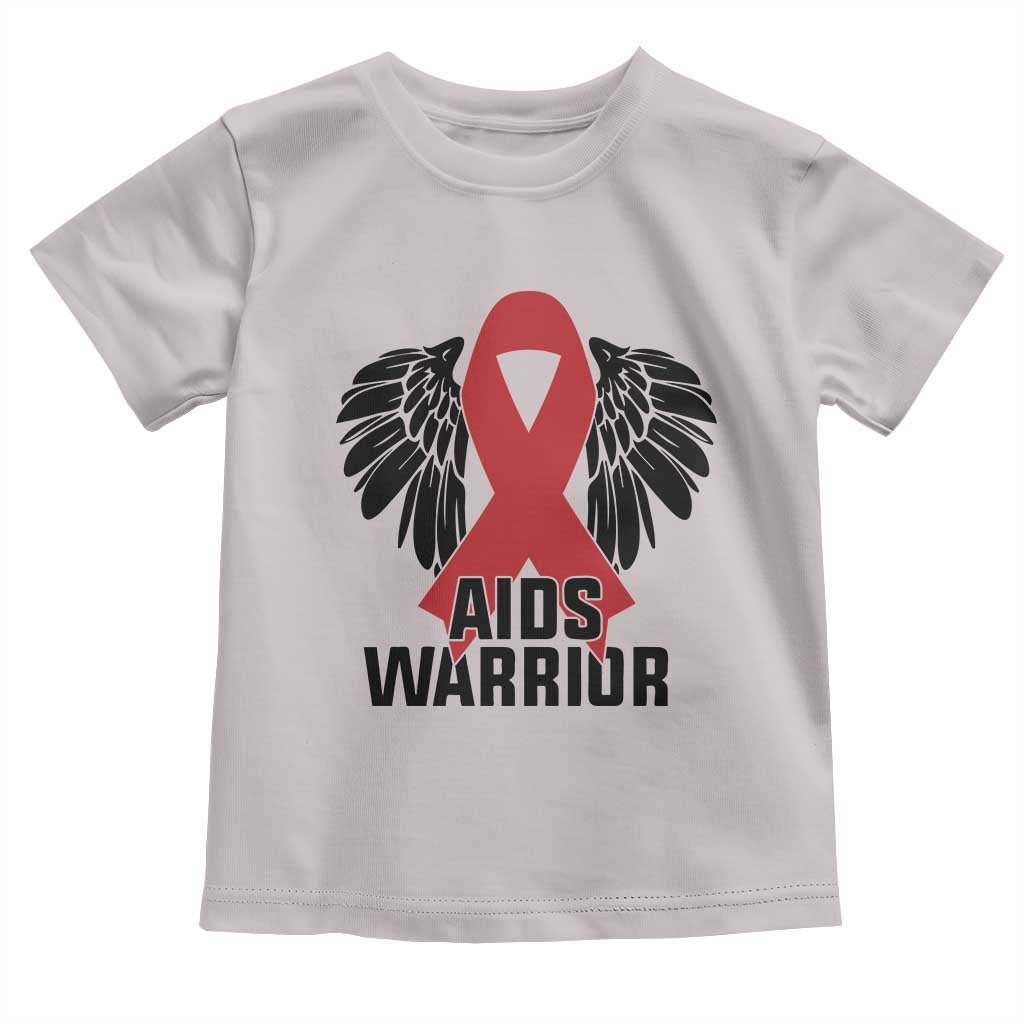 Aids Warrior Toddler T Shirt Red Ribbon HIV Awareness Gift TS12 Ice Gray Print Your Wear