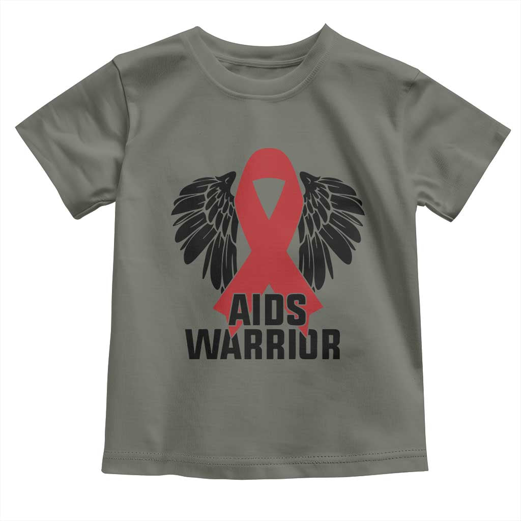 Aids Warrior Toddler T Shirt Red Ribbon HIV Awareness Gift TS12 Military Green Print Your Wear