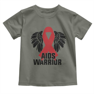 Aids Warrior Toddler T Shirt Red Ribbon HIV Awareness Gift TS12 Military Green Print Your Wear