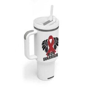 Aids Warrior Tumbler With Handle Red Ribbon HIV Awareness Gift TS12 Print Your Wear