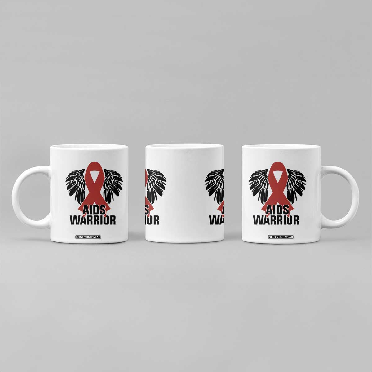 Aids Warrior Coffee Mug Red Ribbon HIV Awareness Gift TS12 Print Your Wear