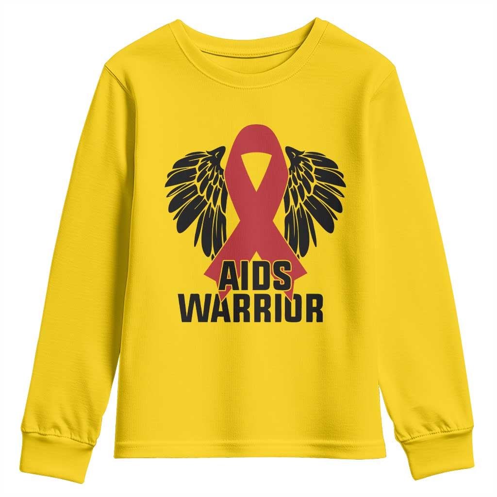 Aids Warrior Youth Sweatshirt Red Ribbon HIV Awareness Gift TS12 Daisy Print Your Wear
