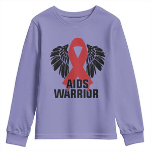 Aids Warrior Youth Sweatshirt Red Ribbon HIV Awareness Gift TS12 Violet Print Your Wear