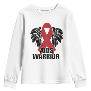 Aids Warrior Youth Sweatshirt Red Ribbon HIV Awareness Gift TS12 White Print Your Wear