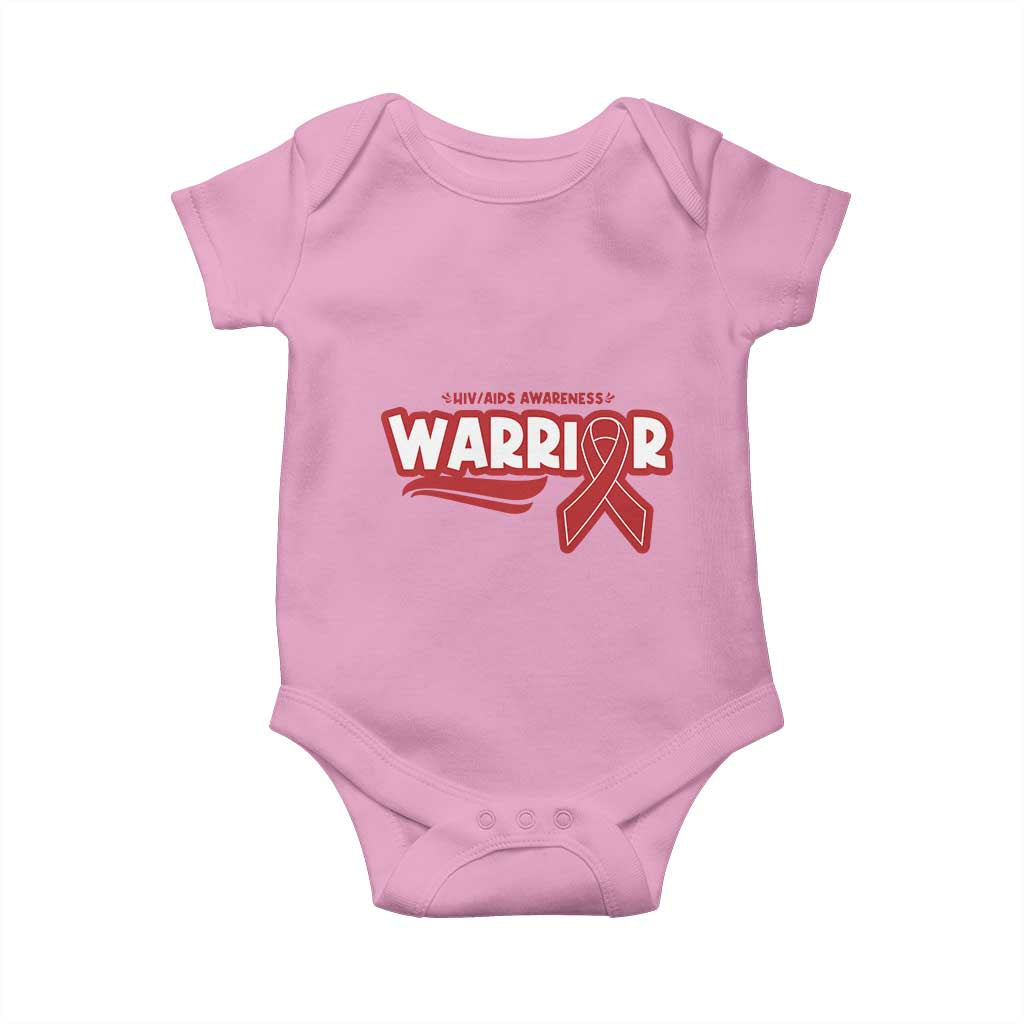 HIV Awareness Warrior Baby Onesie Red Ribbon Support Gift TS12 Light Pink Print Your Wear