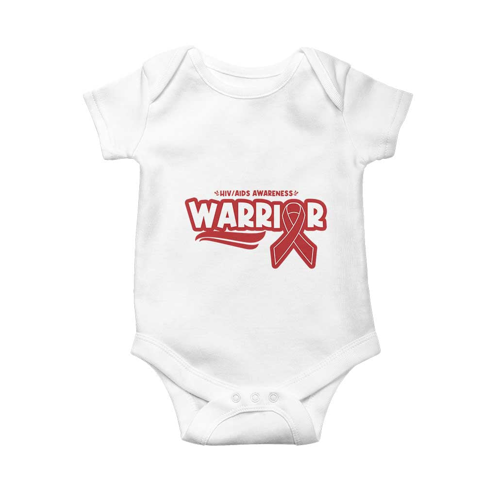 HIV Awareness Warrior Baby Onesie Red Ribbon Support Gift TS12 White Print Your Wear