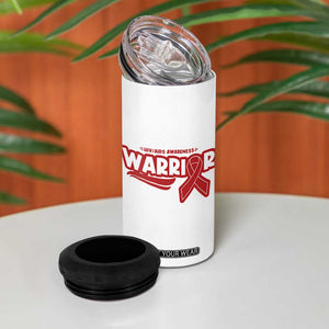 HIV Awareness Warrior 4 in 1 Can Cooler Tumbler Red Ribbon Support Gift TS12 Print Your Wear