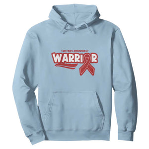 HIV Awareness Warrior Hoodie Red Ribbon Support Gift TS12 Light Blue Print Your Wear